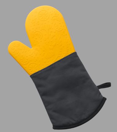 LUVA 34CM ALGODAO/SILICONE AMARELO